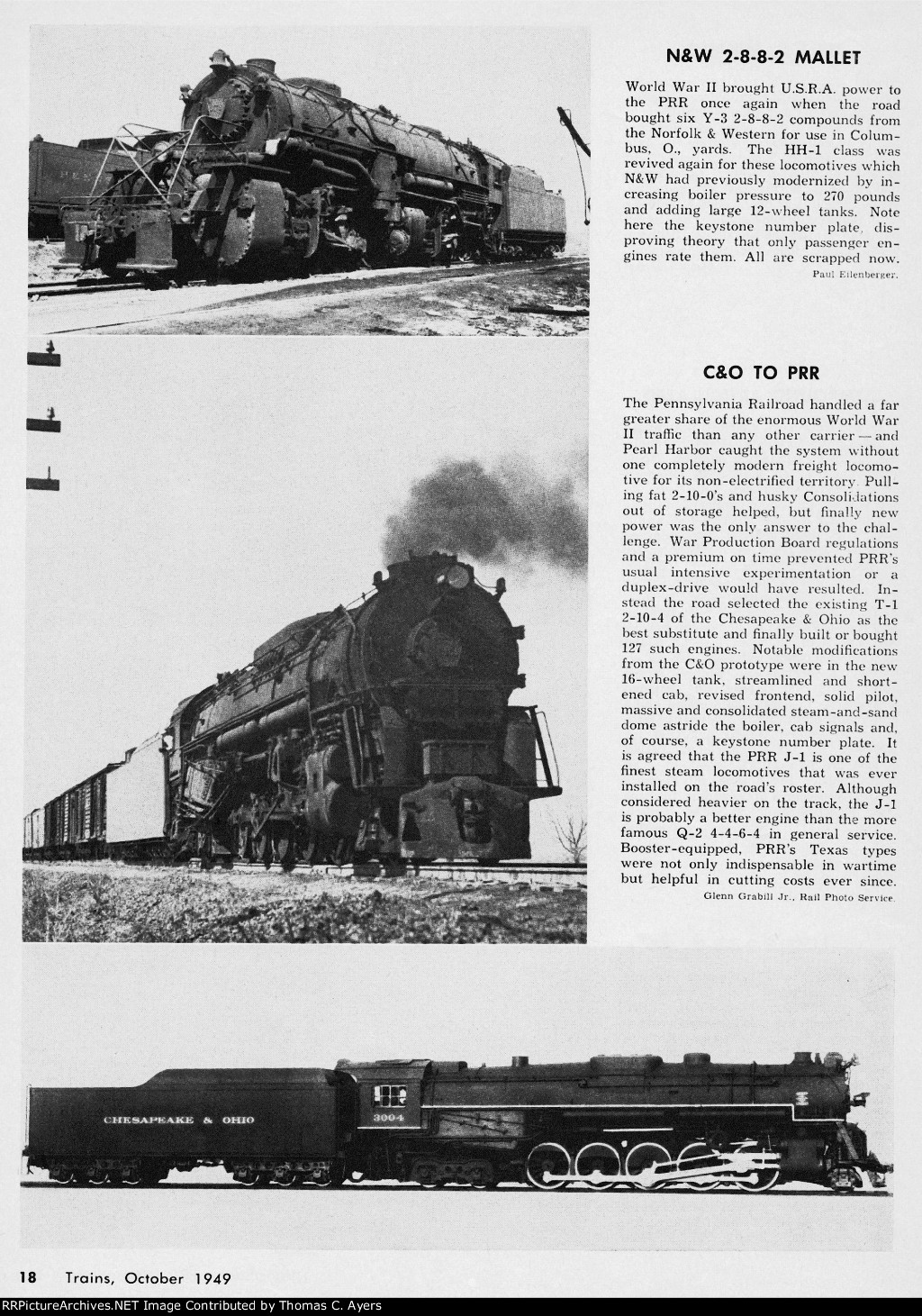 "PRR Ventures In Locomotives," Page 18, 1949